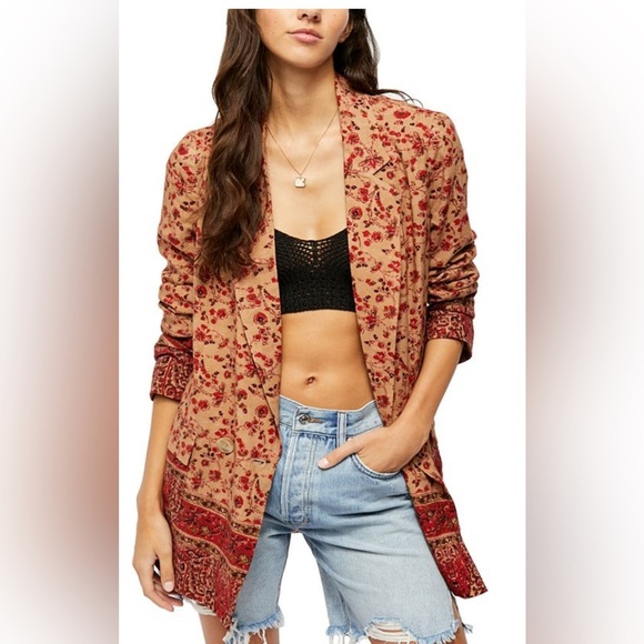Free People Vintage Style Bellflower Blazer - Picture 1 of 15